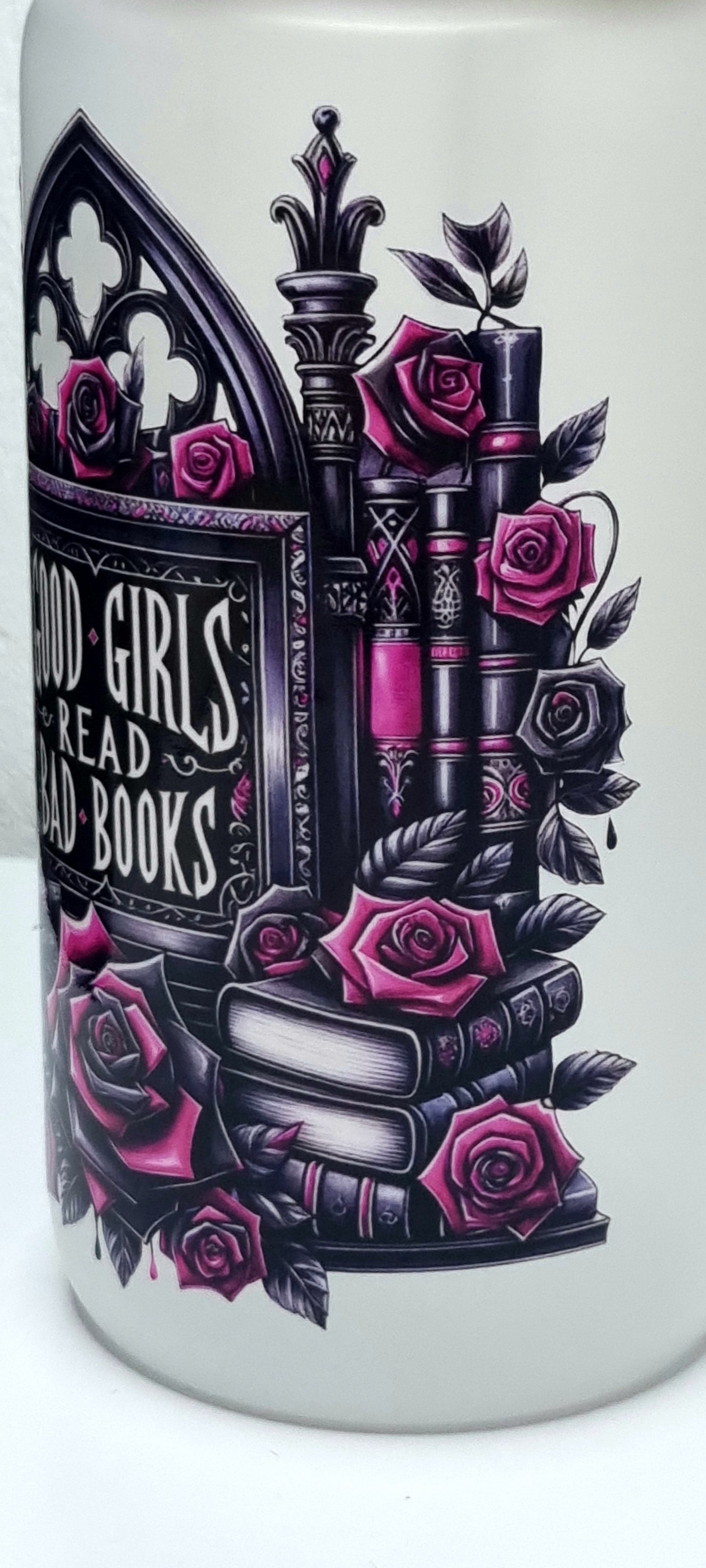 Good Girls Bookclub Pink Frosted Glass Cup 500ml