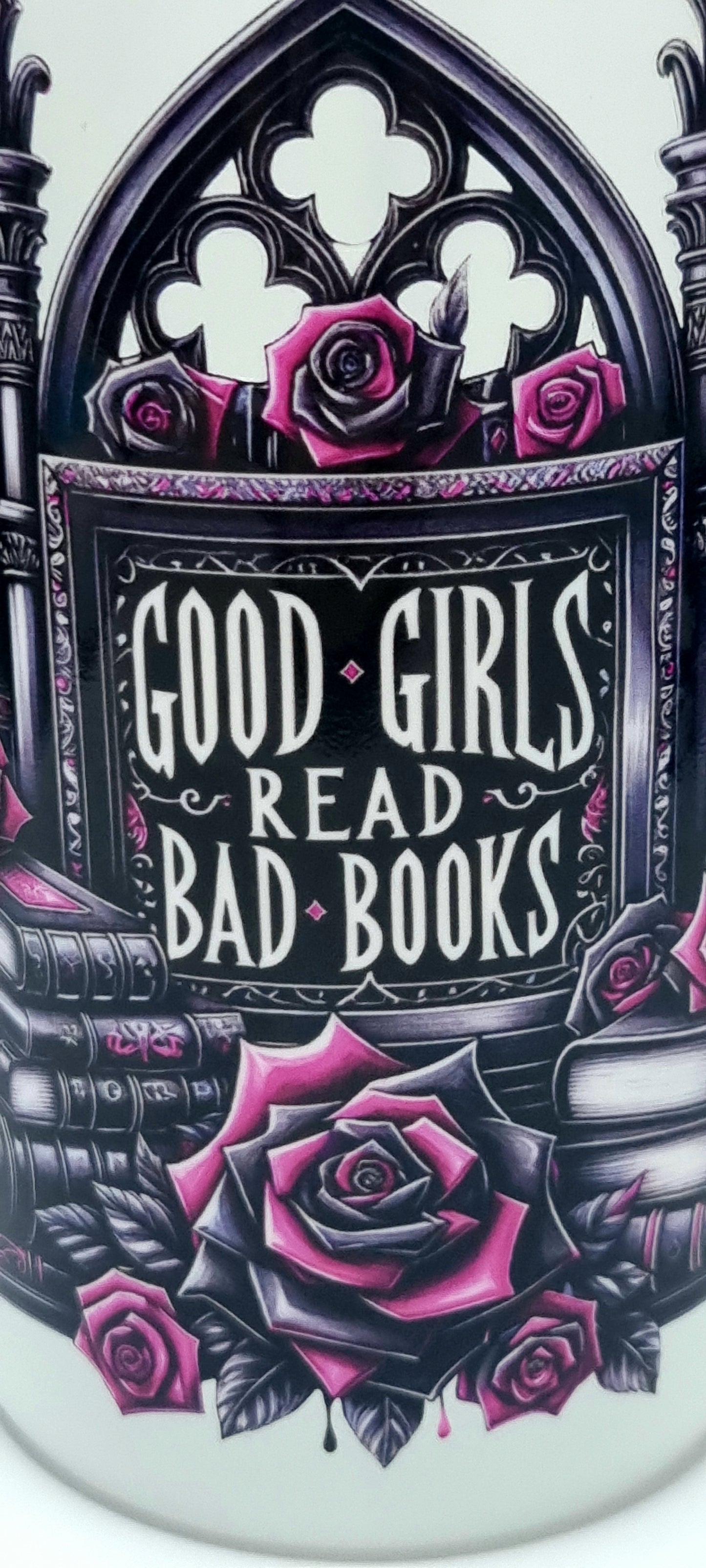 Good Girls Bookclub Pink Frosted Glass Cup 500ml