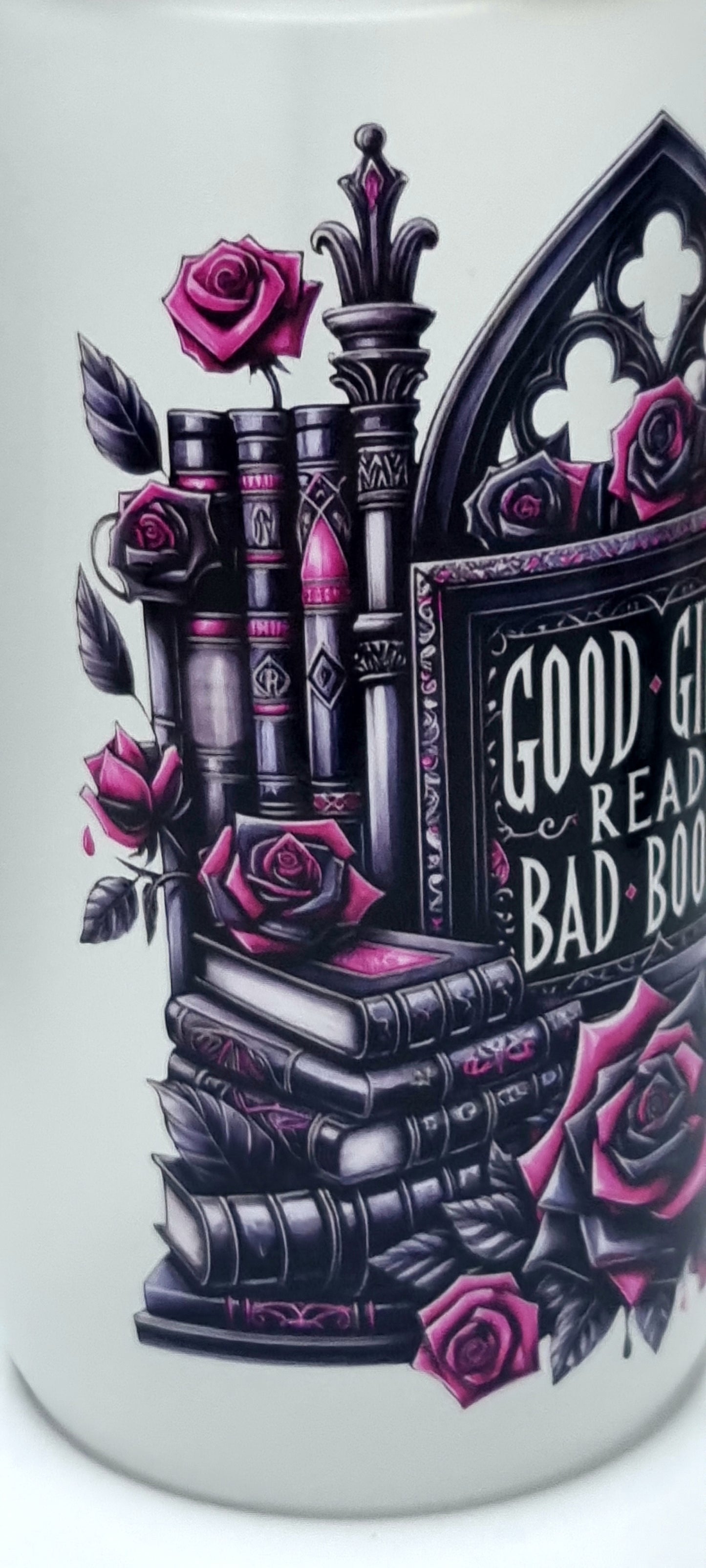Good Girls Bookclub Pink Frosted Glass Cup 500ml