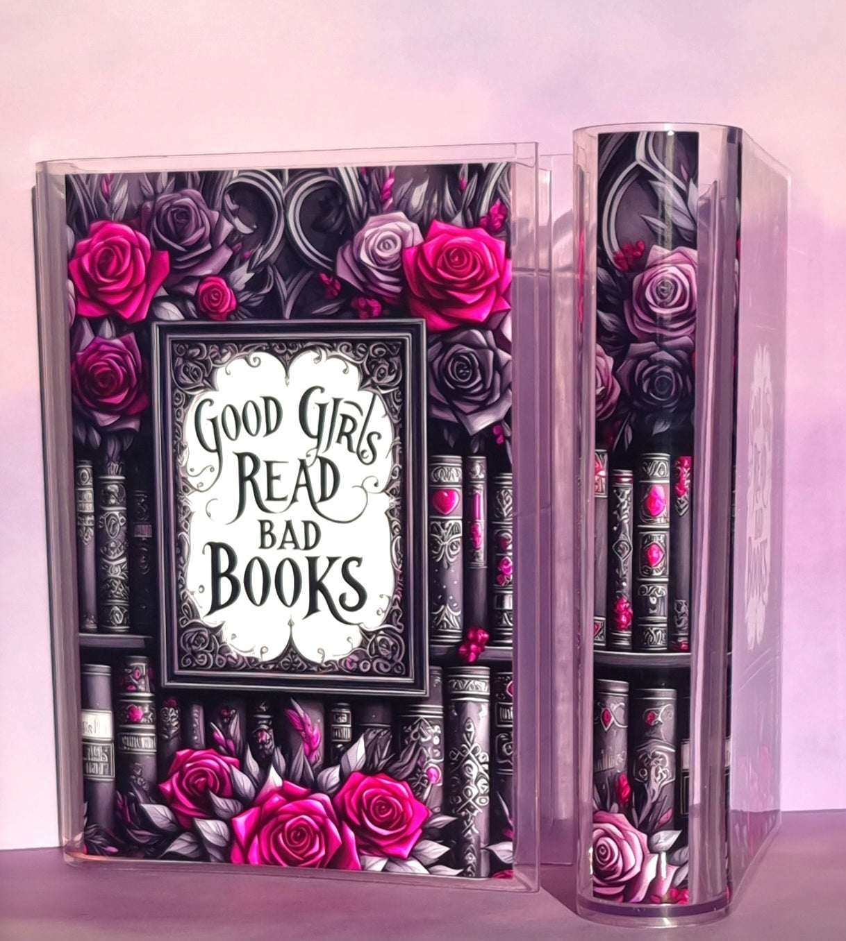 Good Girls Read Bad Books Pink Book Case/Vase Acrylic