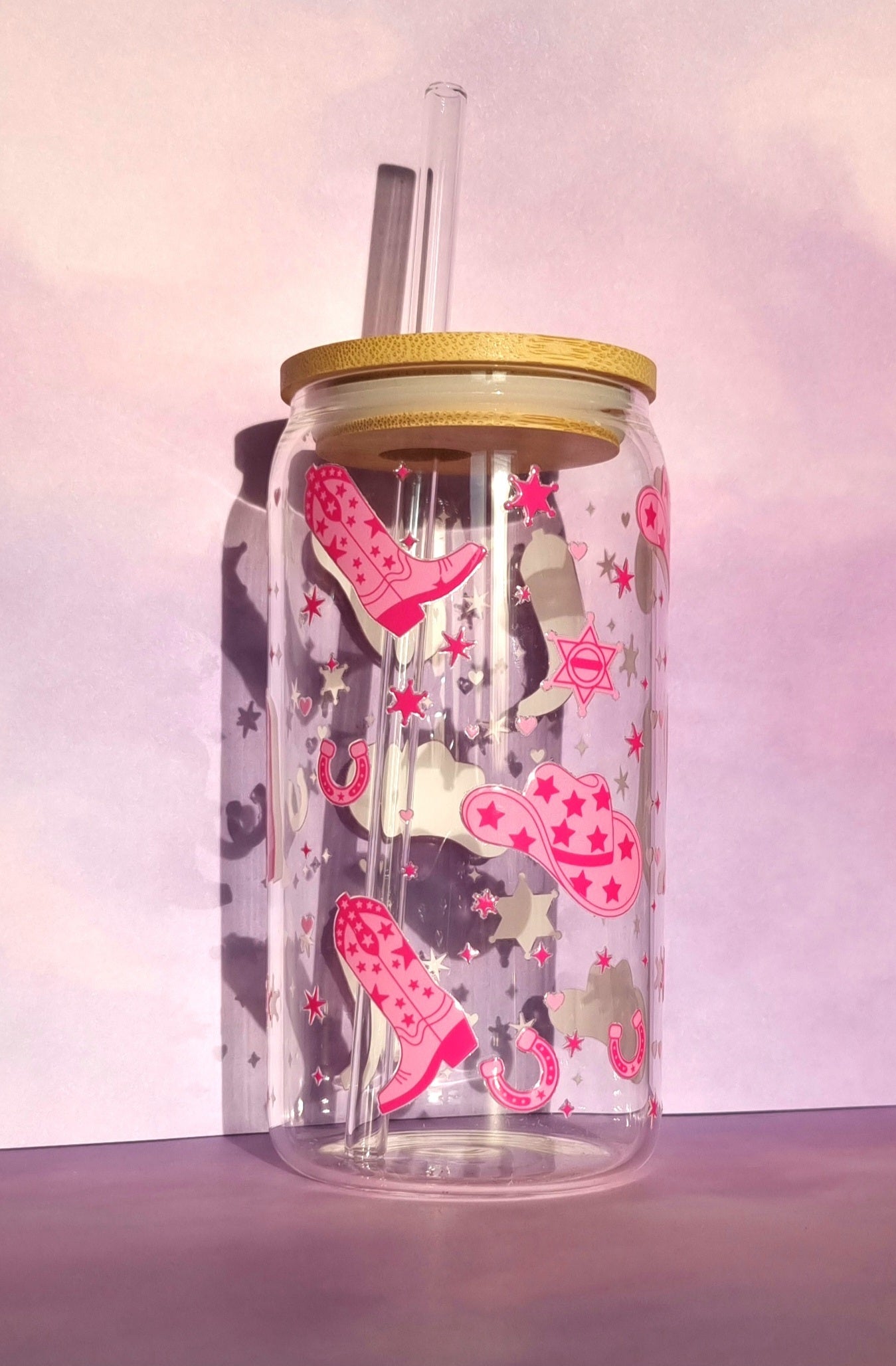 Cowboy Romance Glass Cup 500ml