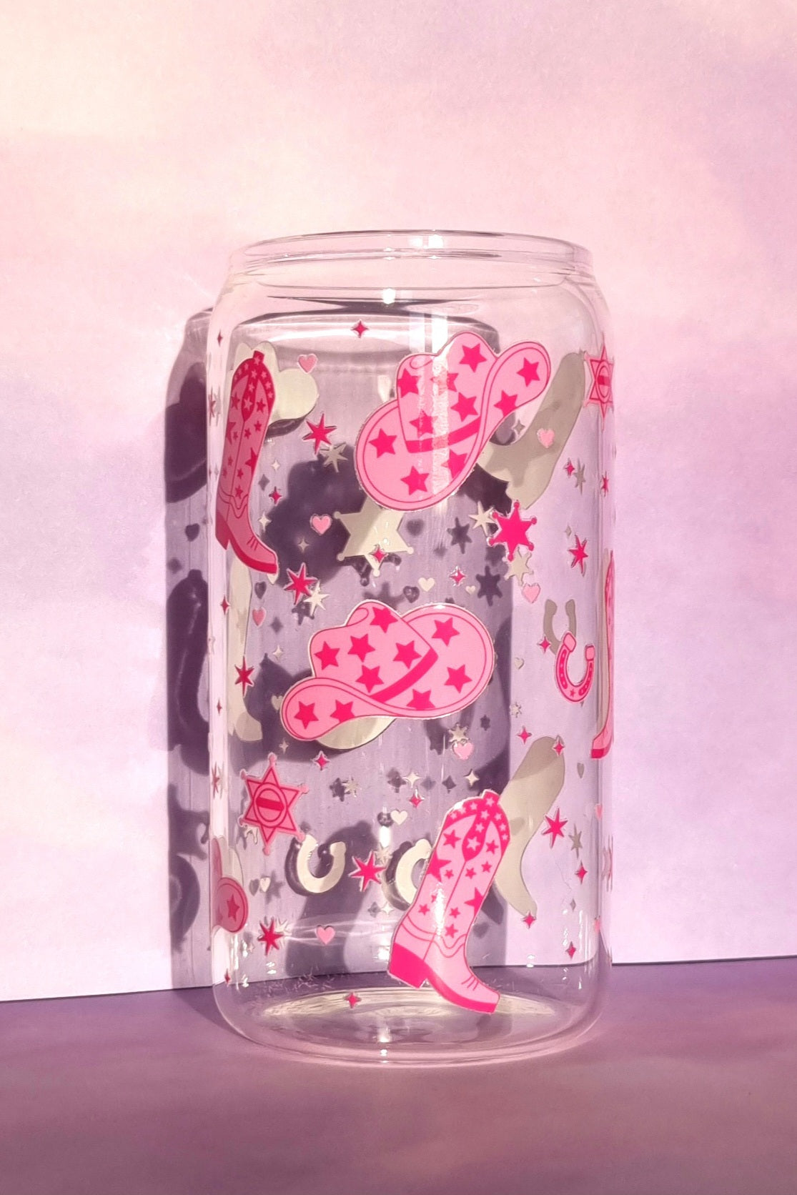 Cowboy Romance Glass Cup 500ml