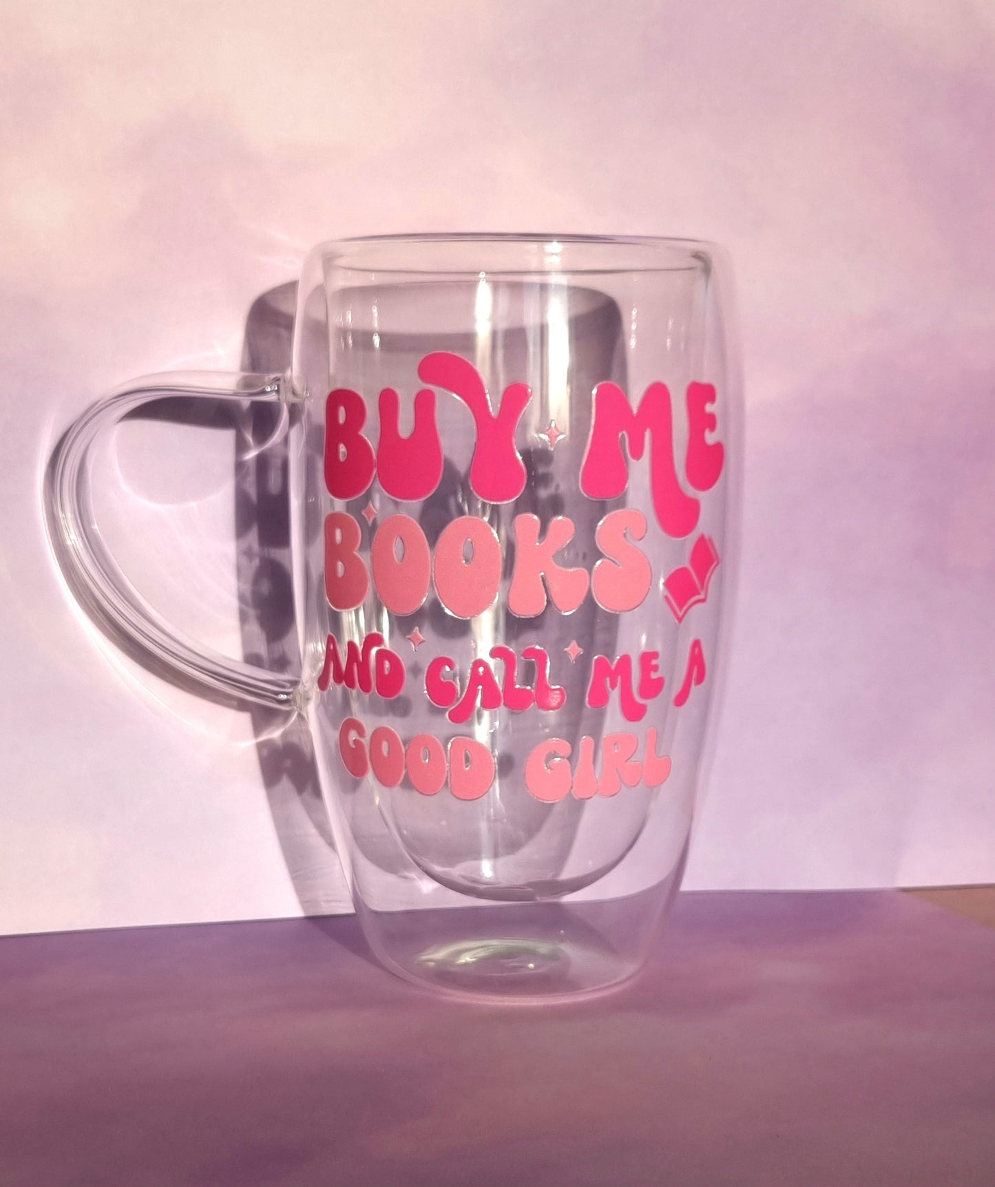 Buy Me Books Double Walled XL Glass Mug