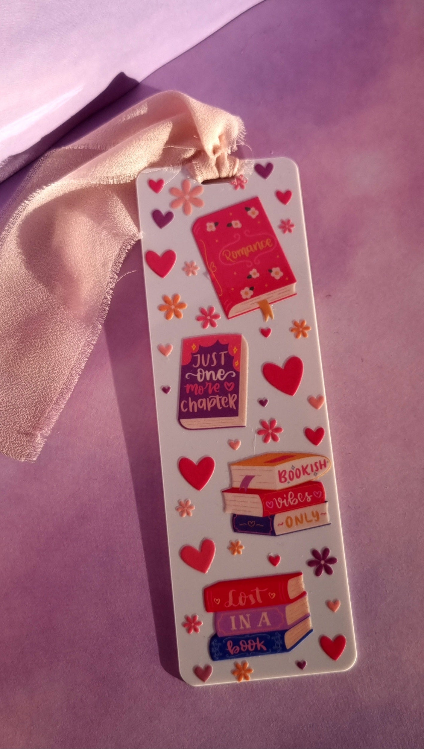 Bookish Girlie White Acrylic Bookmark