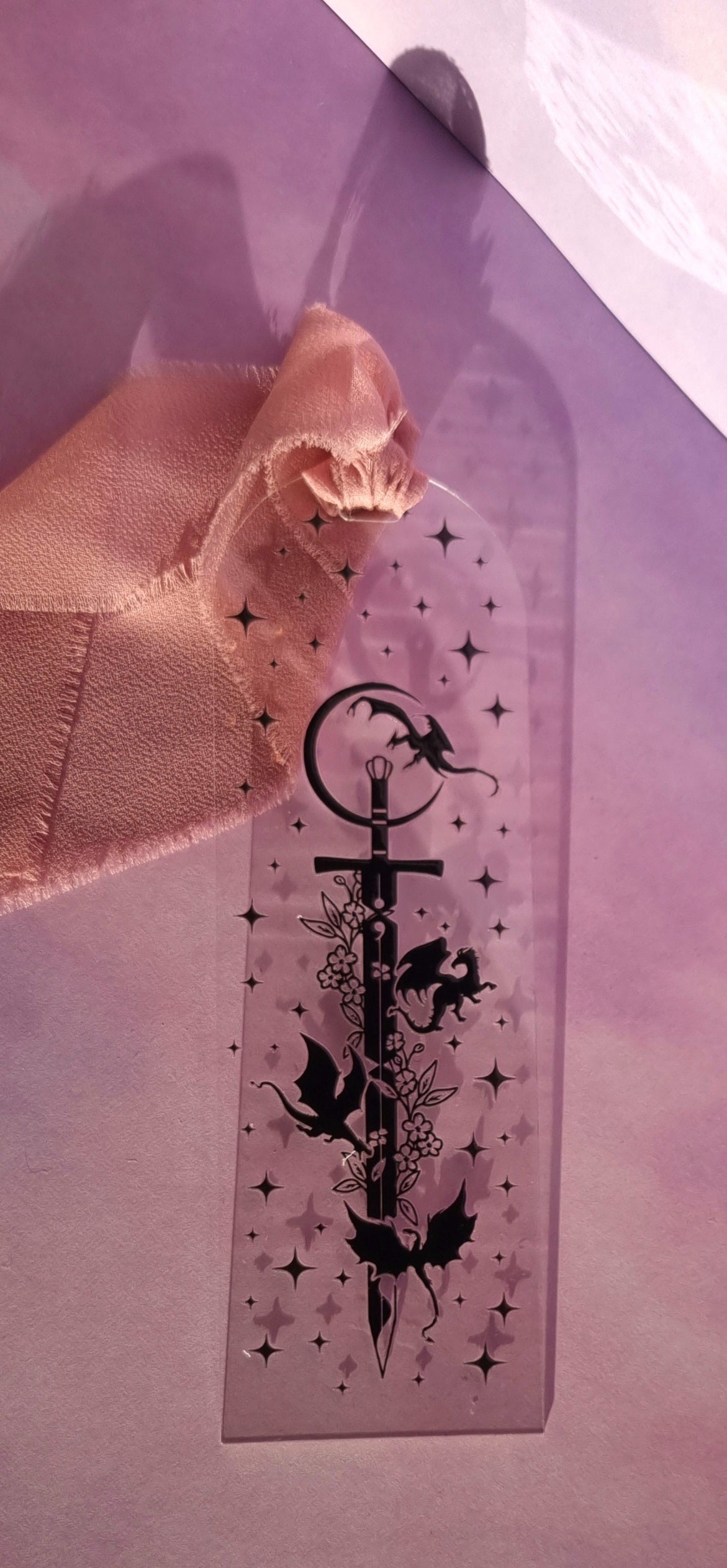 Fantasy Dragon Sword Acrylic Bookmark