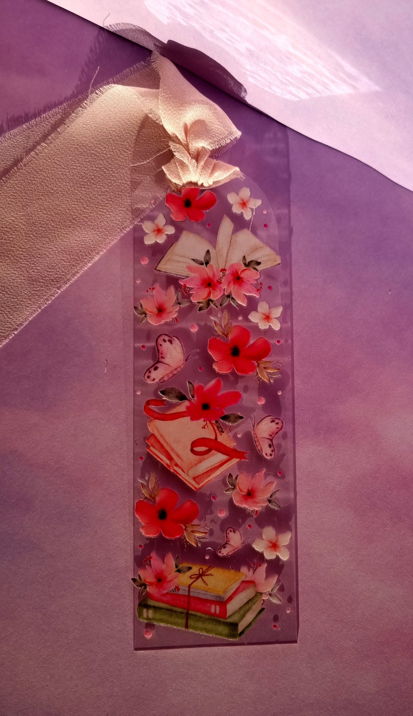 Bookish Watercolour Acrylic Bookmark