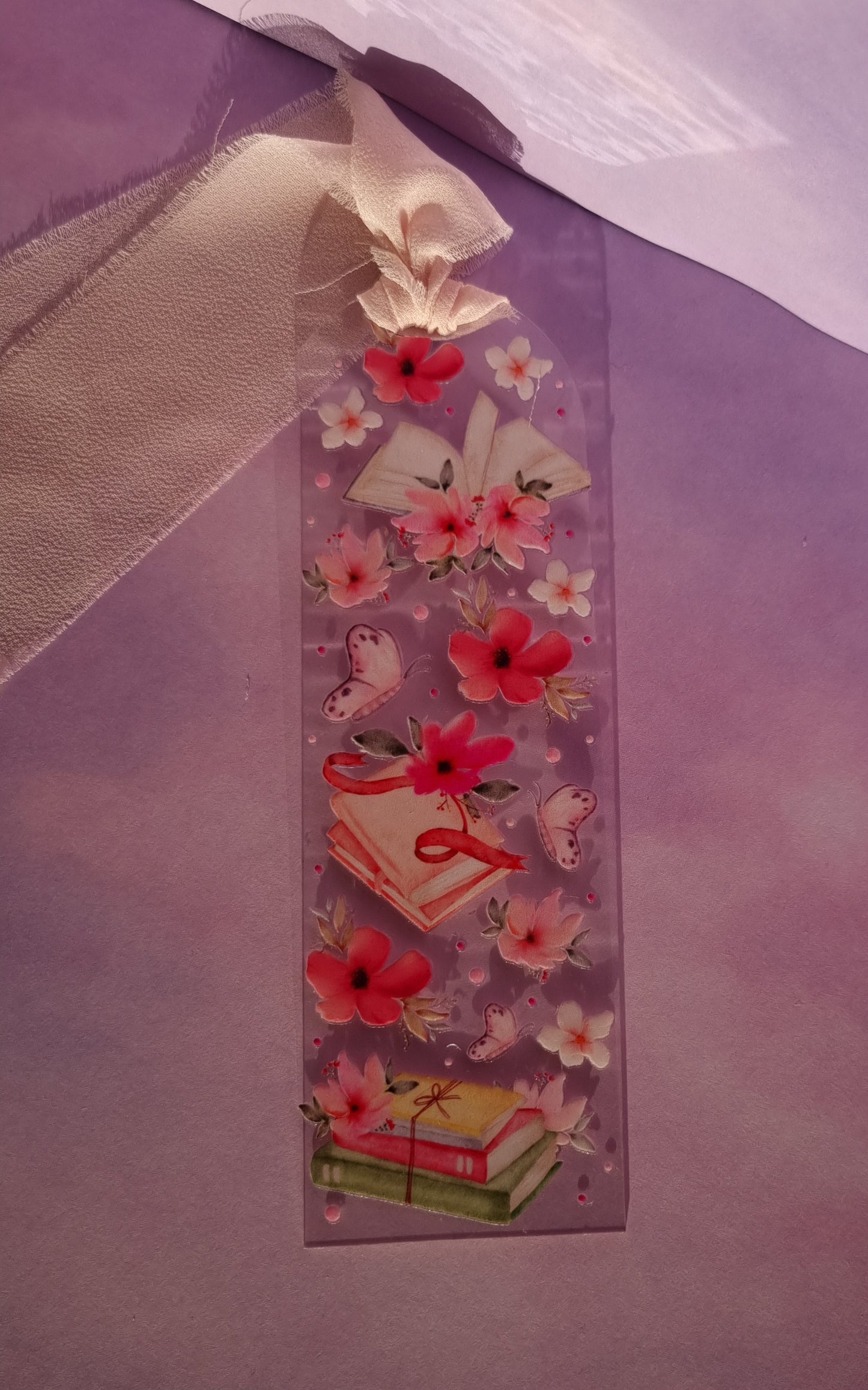 Bookish Watercolour Acrylic Bookmark