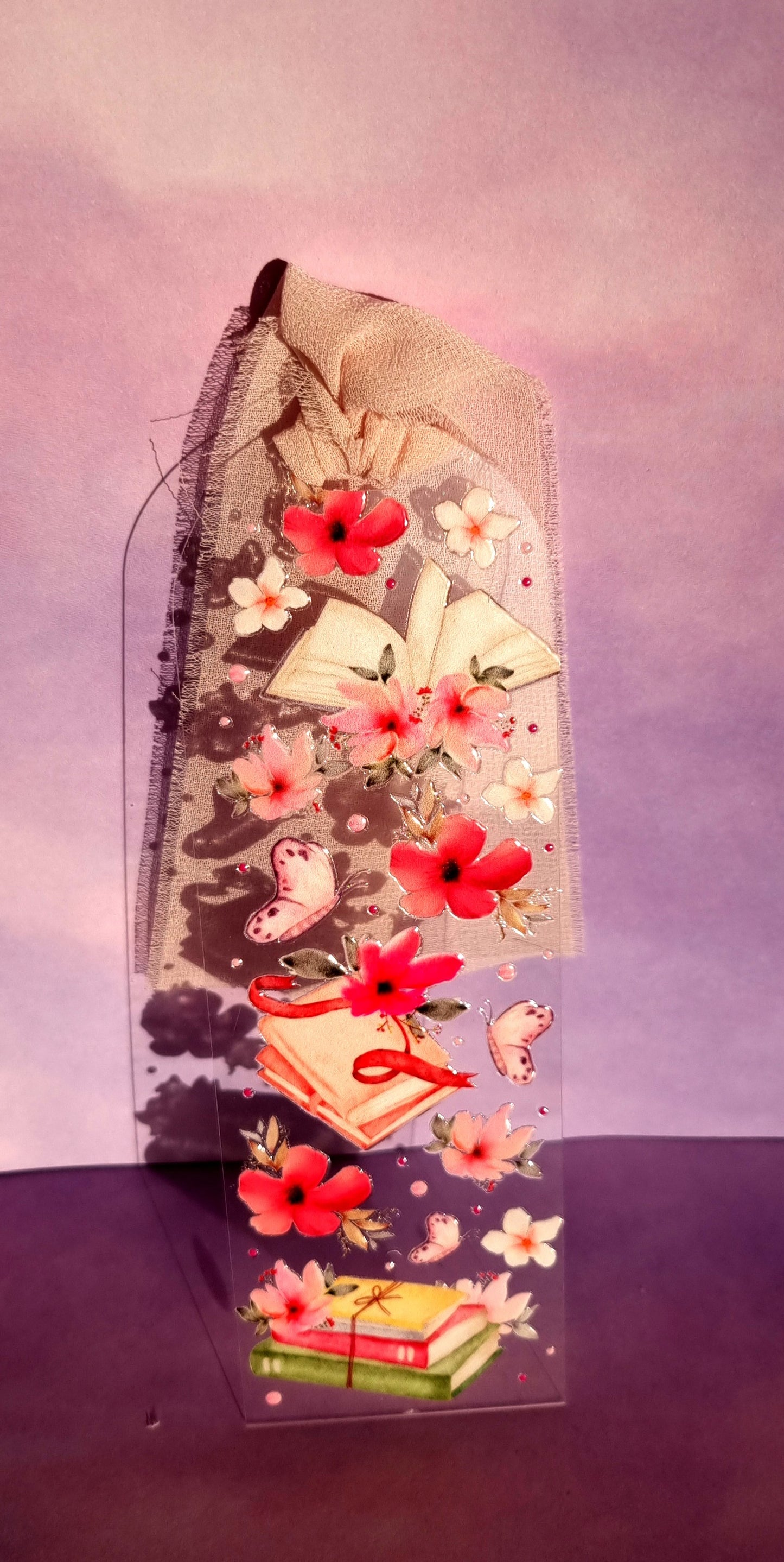 Bookish Watercolour Acrylic Bookmark