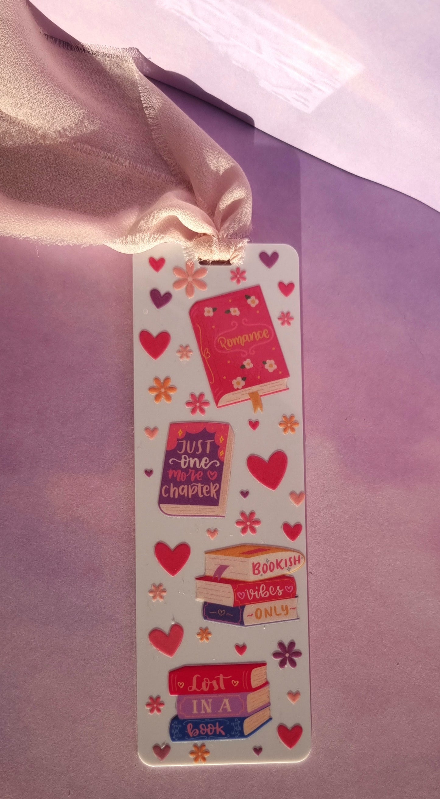 Bookish Girlie White Acrylic Bookmark