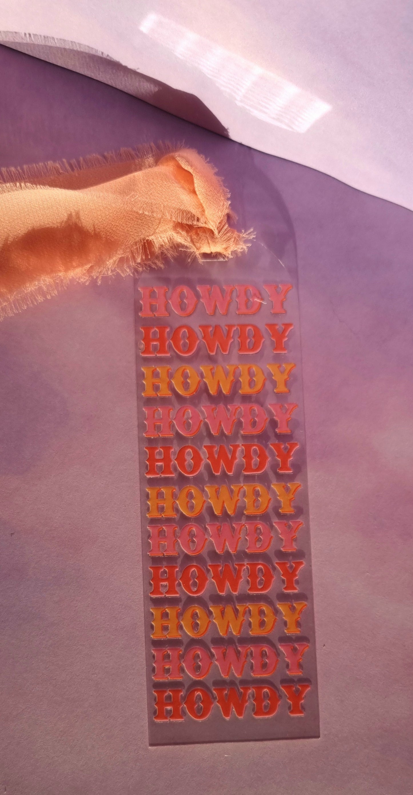 Howdy Cowboy Romance Acrylic Bookmark