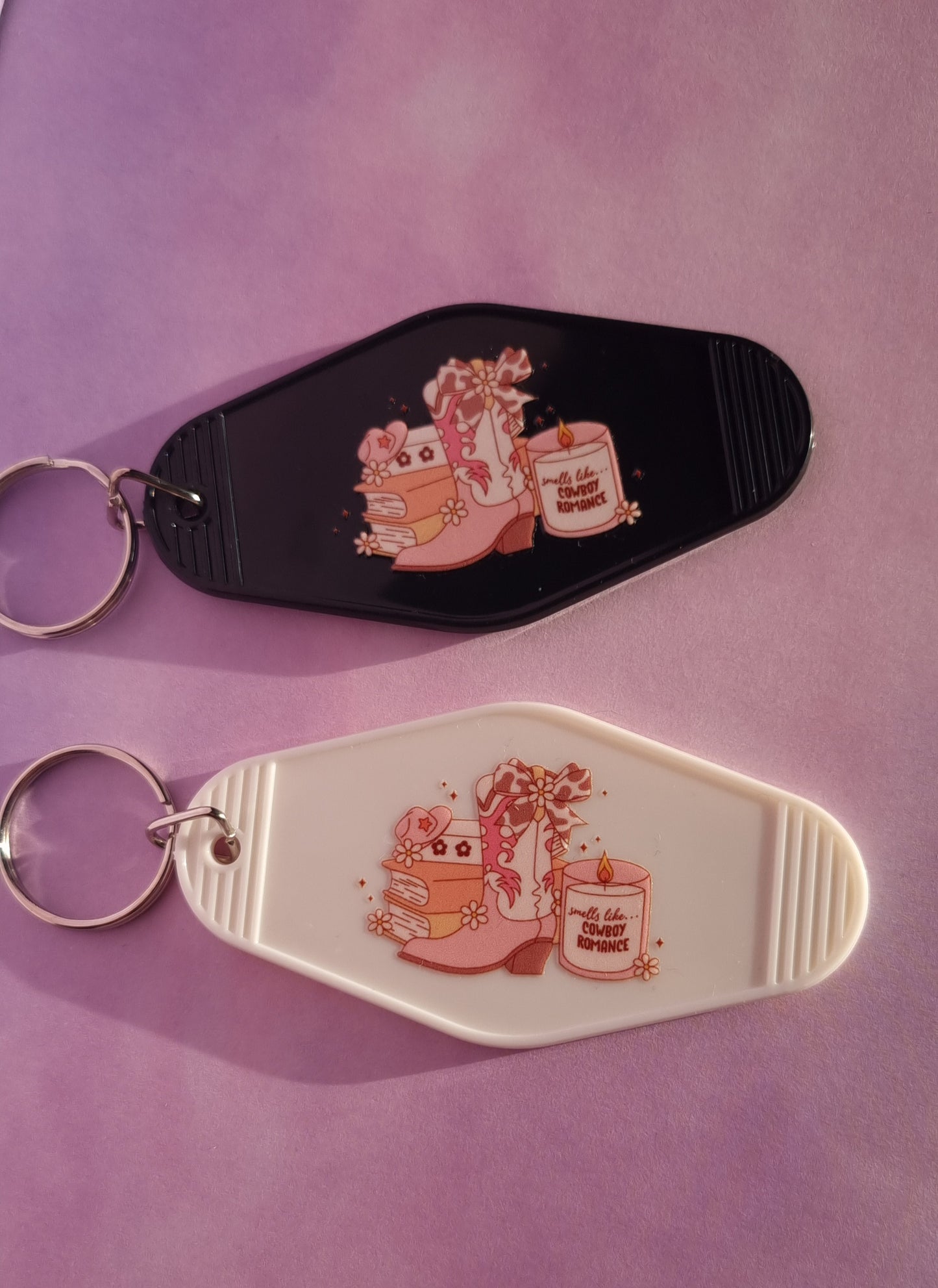 Cowboy Romance Motel Keyring