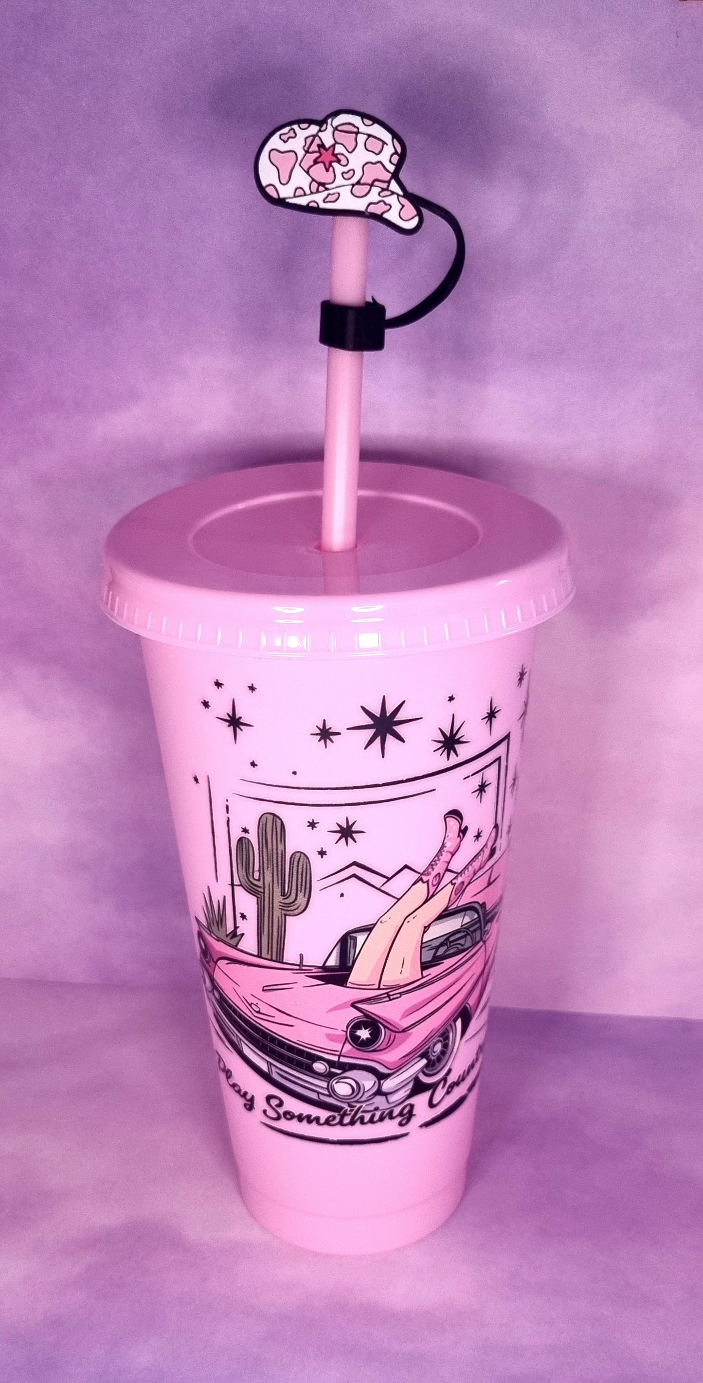 Cowgirl 'Play Something Country' Pink Tumbler Cup 700ml