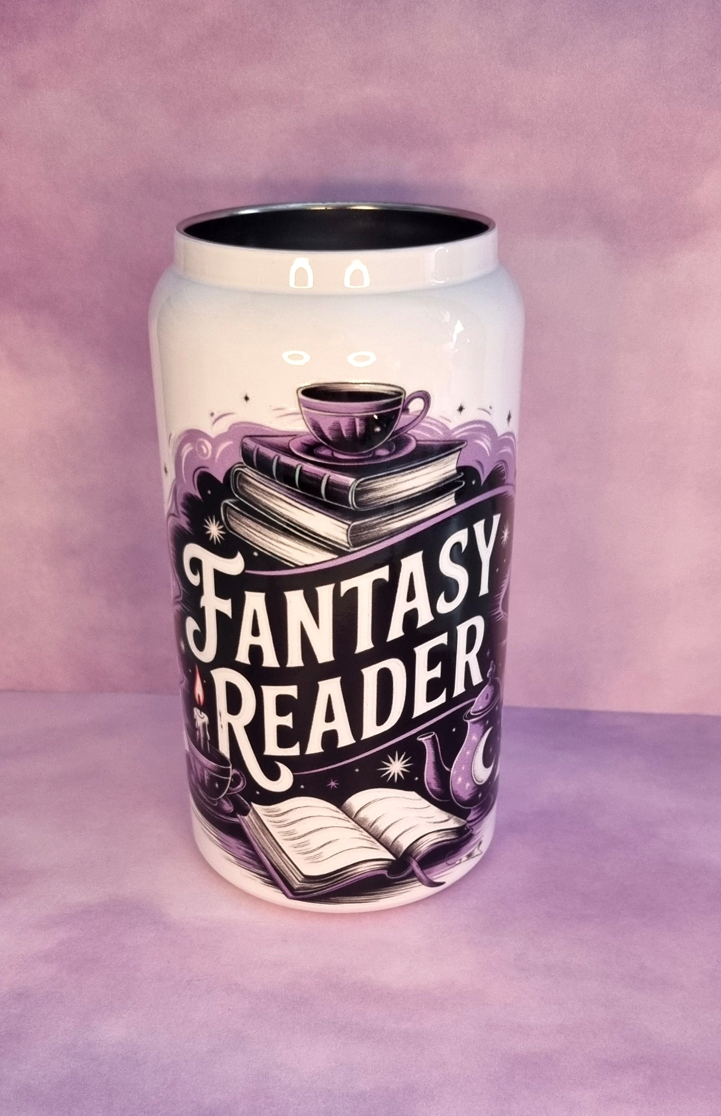 Fantasy Reader White Stainless Steel Insulated Tumbler 16oz Cup
