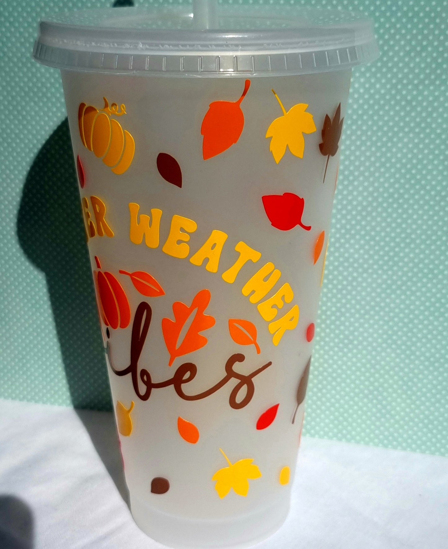 Sweater Weather Vibes Vinyl Print Tumbler 700ml