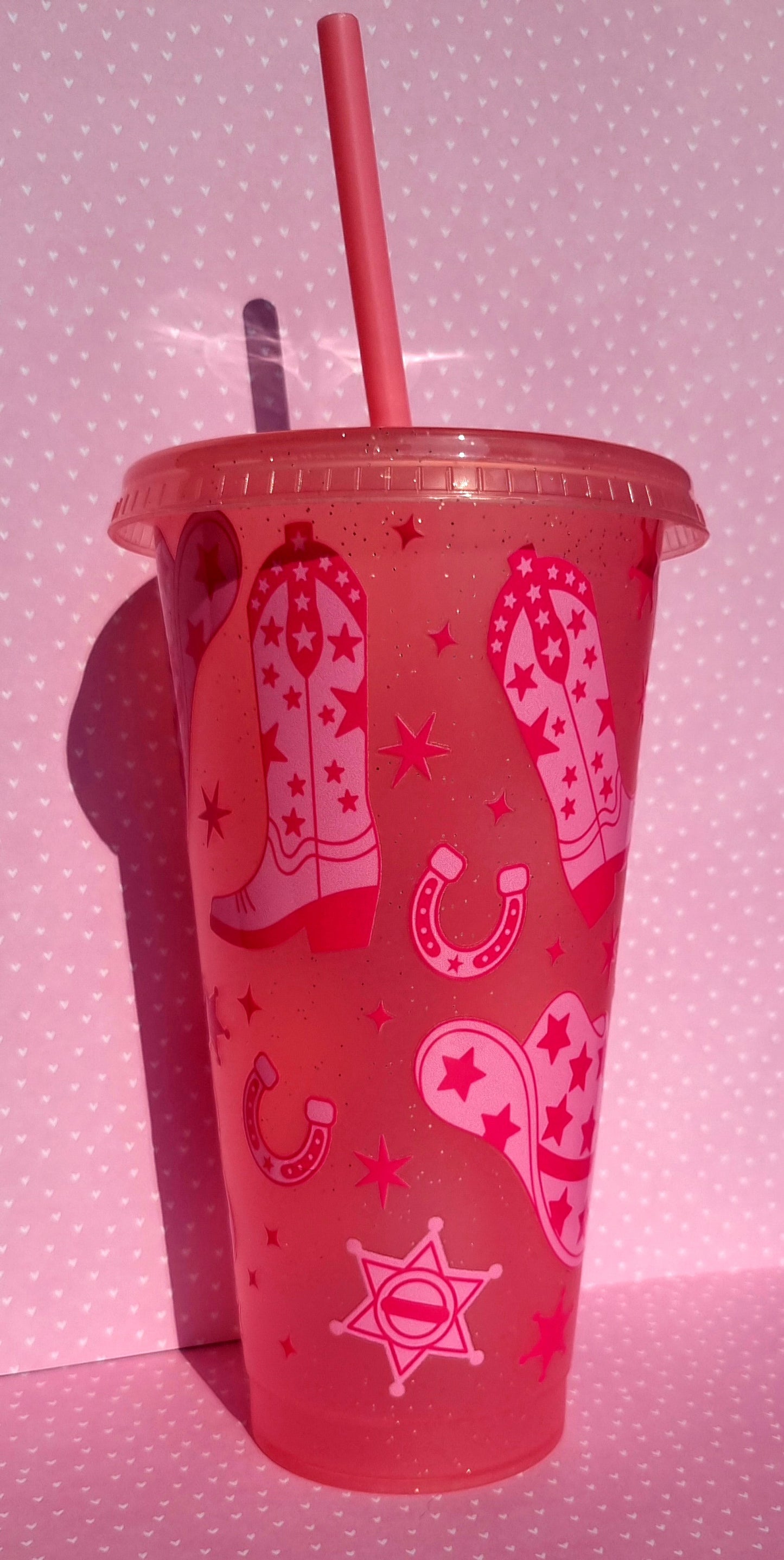 Cowgirl Print Pink Tumbler 700ml