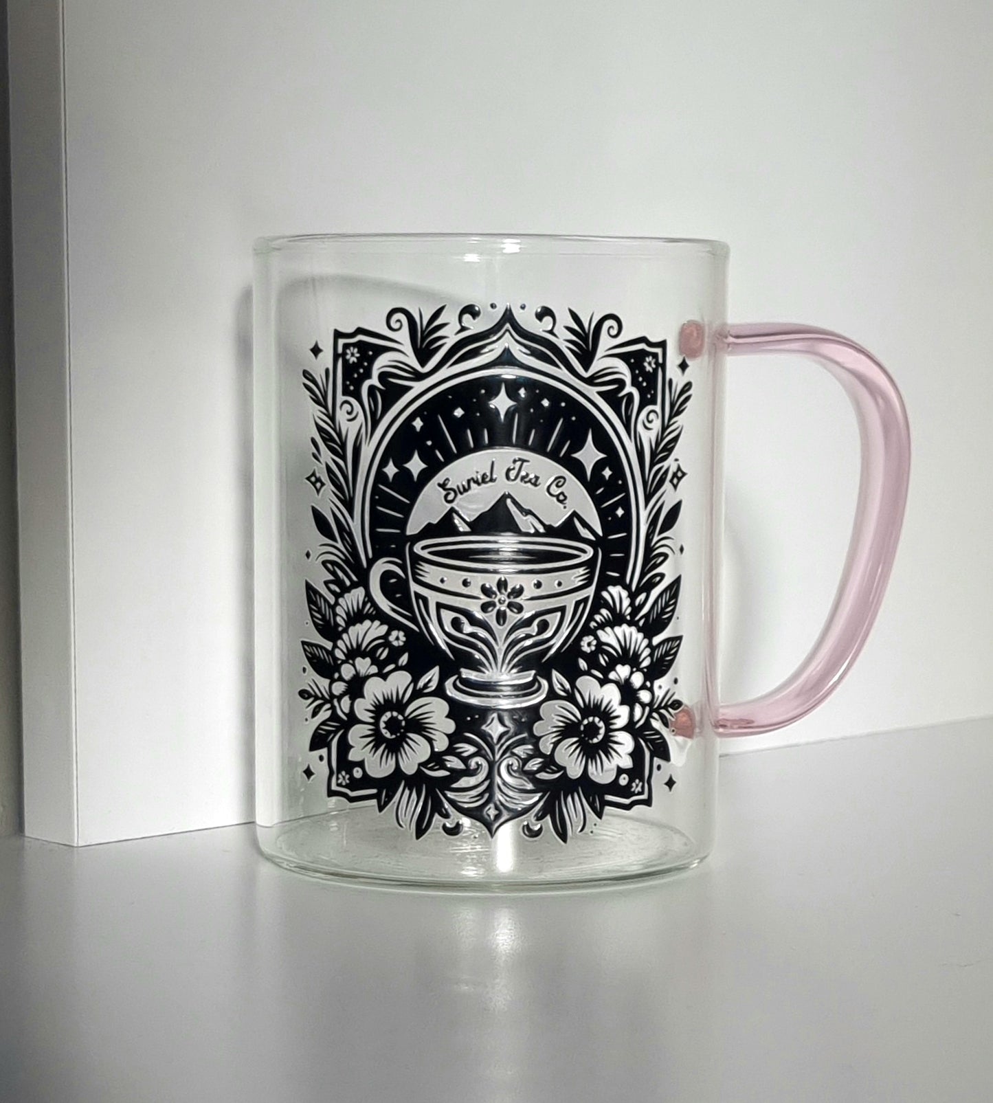 ACOTAR Suriels Tea Glass Mug with pink handle