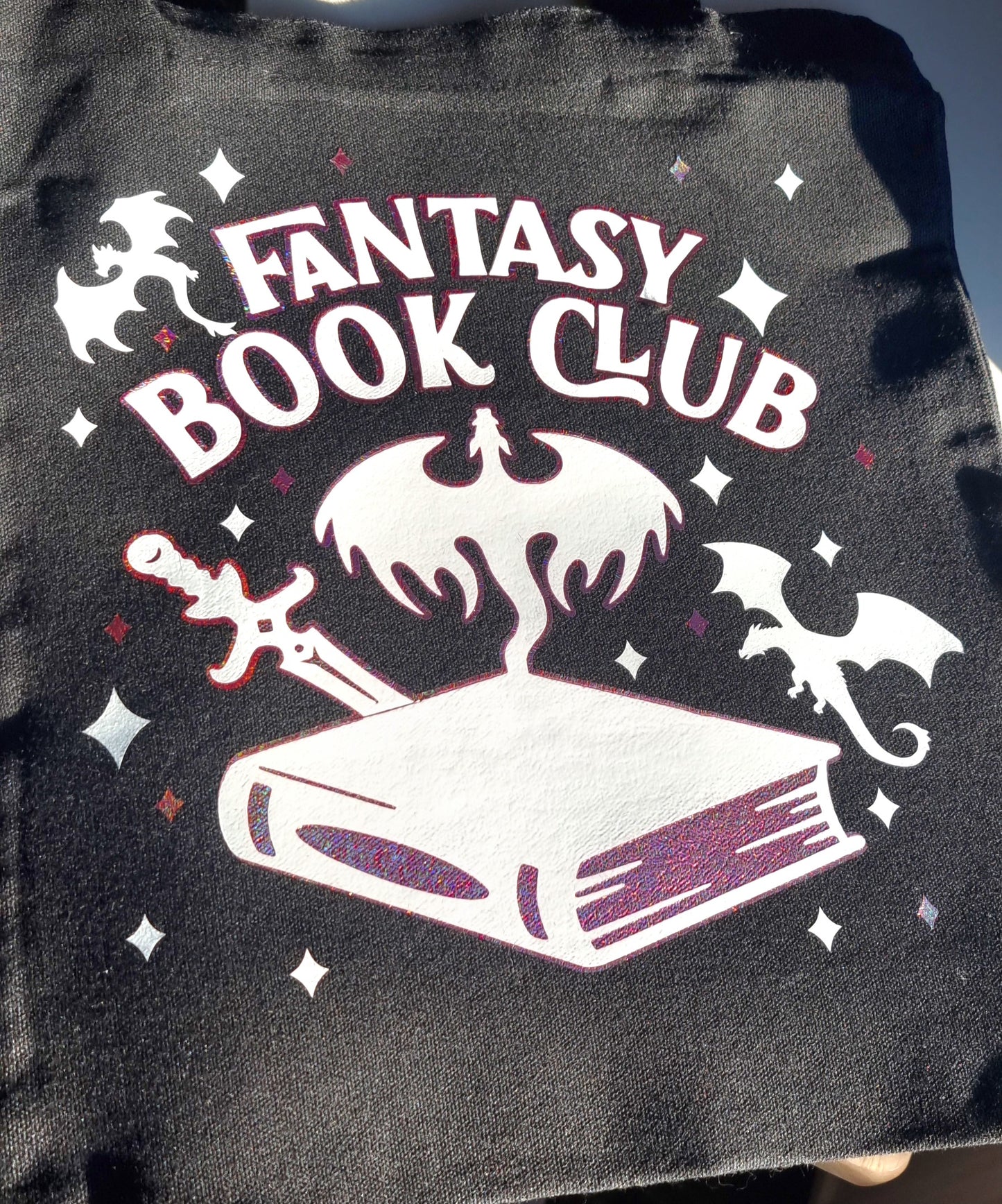 Fantasy Book Club Tote Bag with pink detail