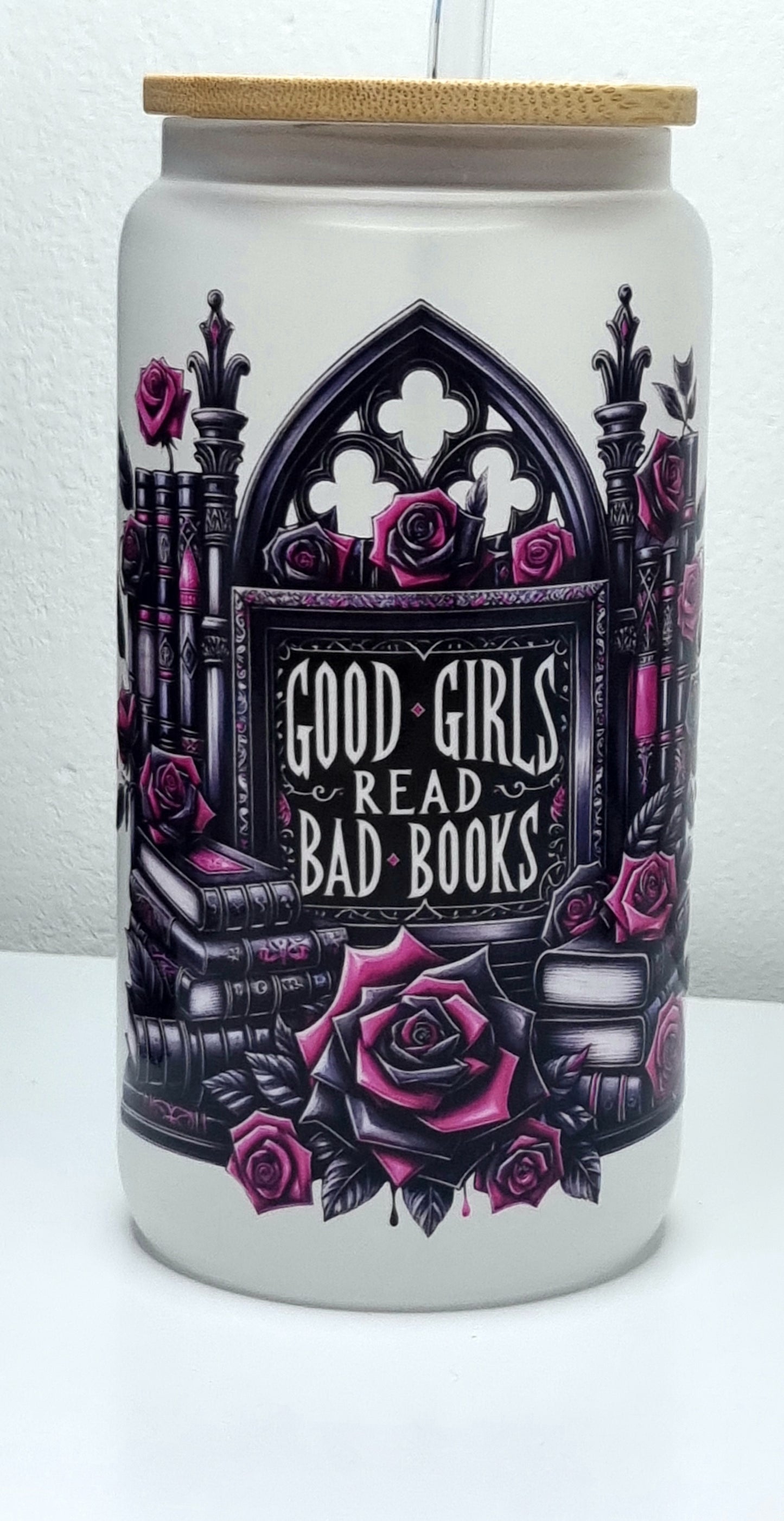 Good Girls Bookclub Frosted Glass Cup 500ml