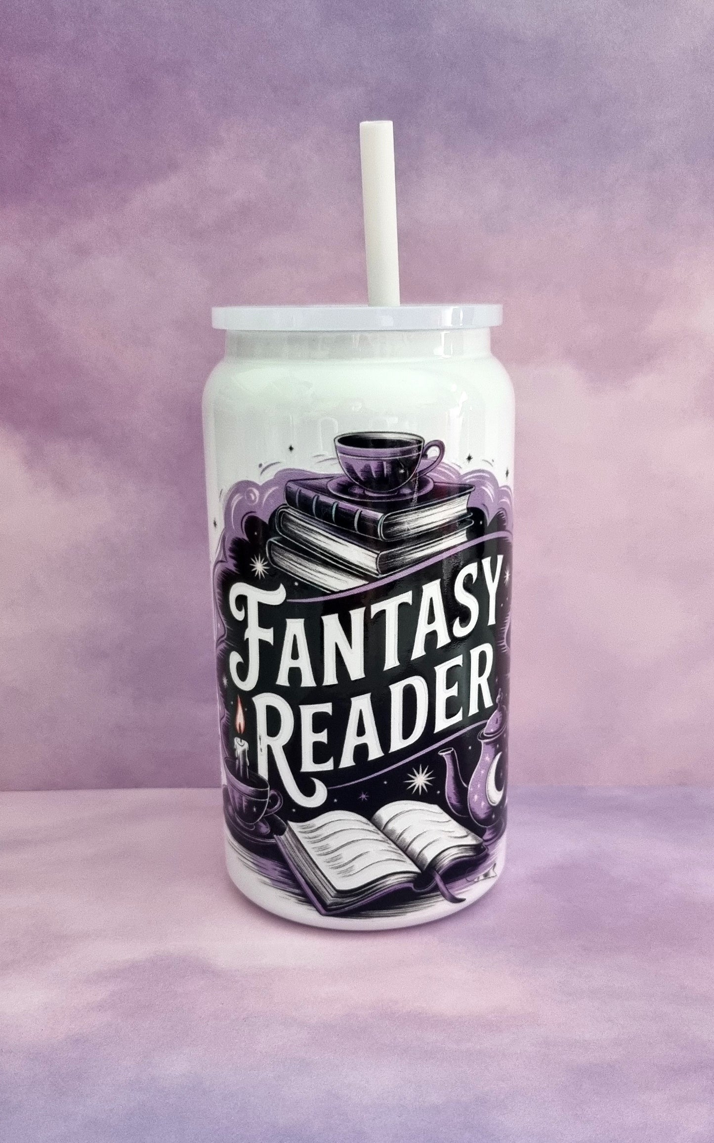 Fantasy Reader White Stainless Steel Insulated Tumbler 16oz Cup