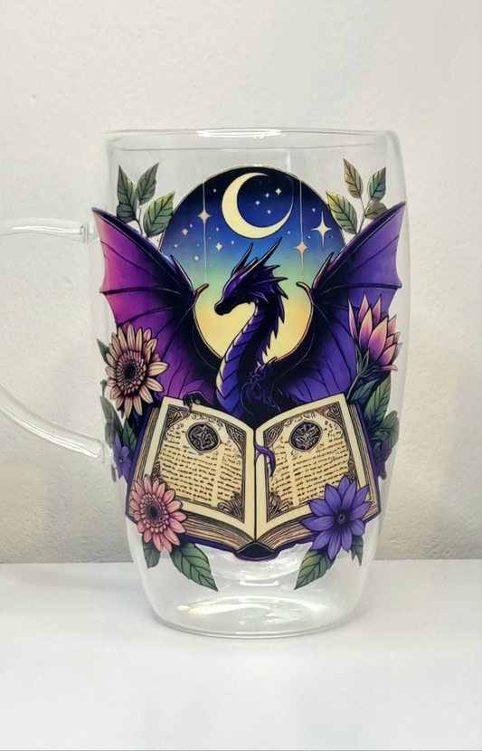 Dragon Fantasy XL Double Walled Latte Glass Mug