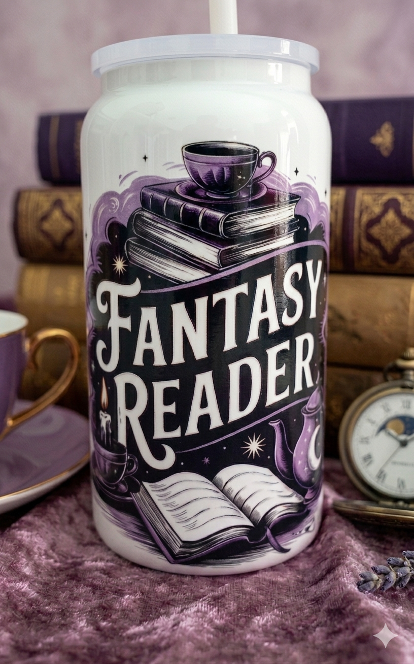 Fantasy Reader White Stainless Steel Insulated Tumbler 16oz Cup